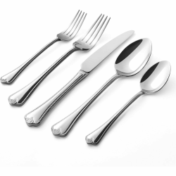 HIKAA 60-Teiliges Besteck Set 12 Personen, 18/10 Besteckset Spülmaschinenfest, Edelstahl Essbesteck Spiegelpoliert, Cutlery Set für Zuhause, Restaurant, Hochzeit, Party, (Silber） Angebot bei HelloDeals